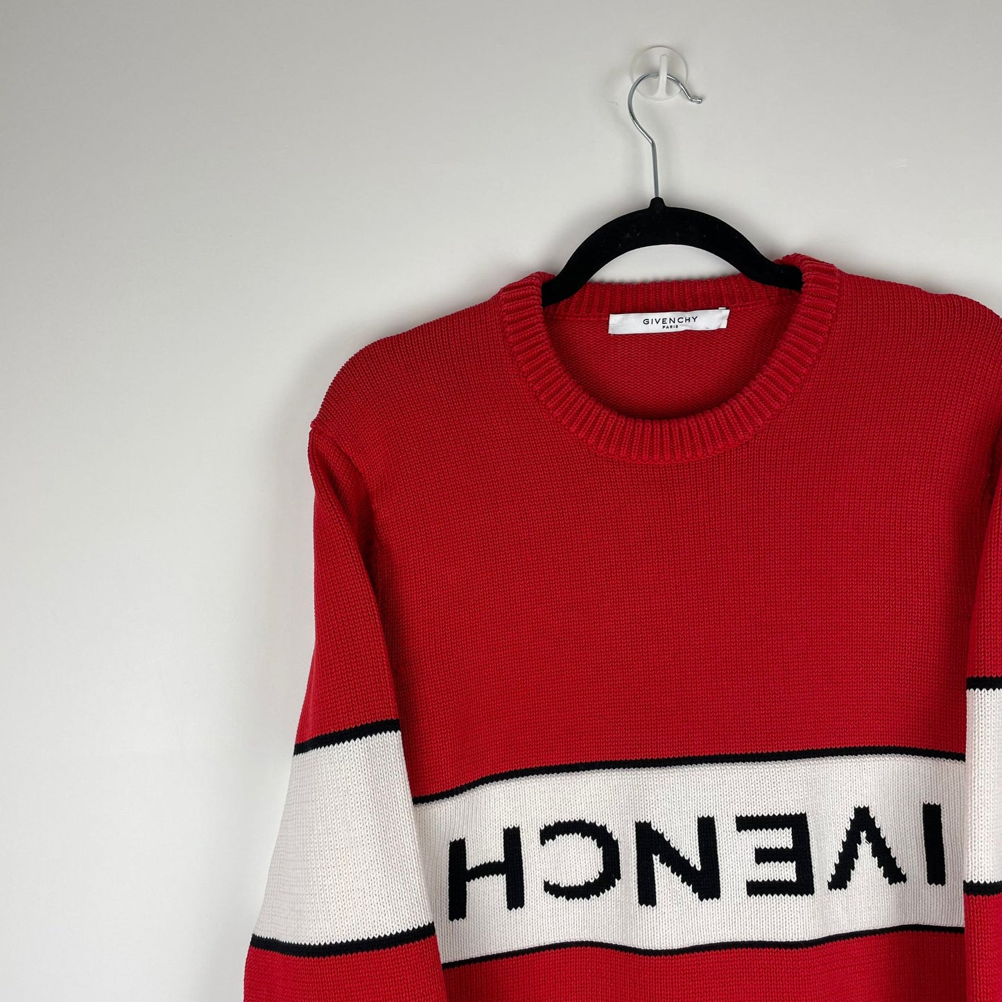 Givenchy Red Reverse Logo Sweatshirt