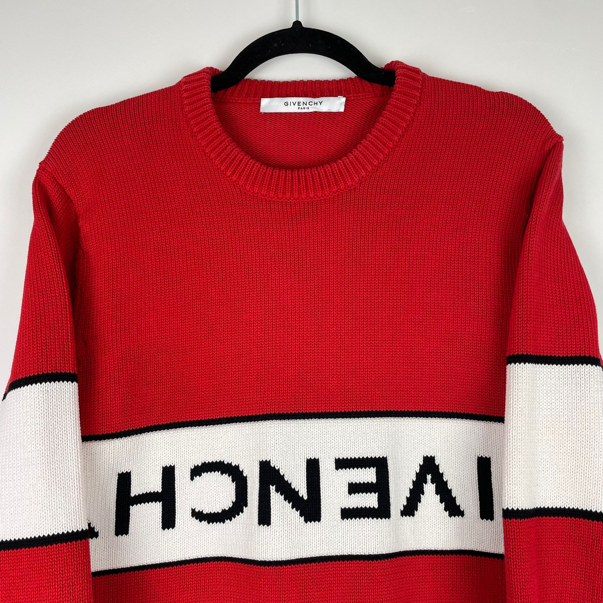 Givenchy Red Reverse Logo Sweatshirt