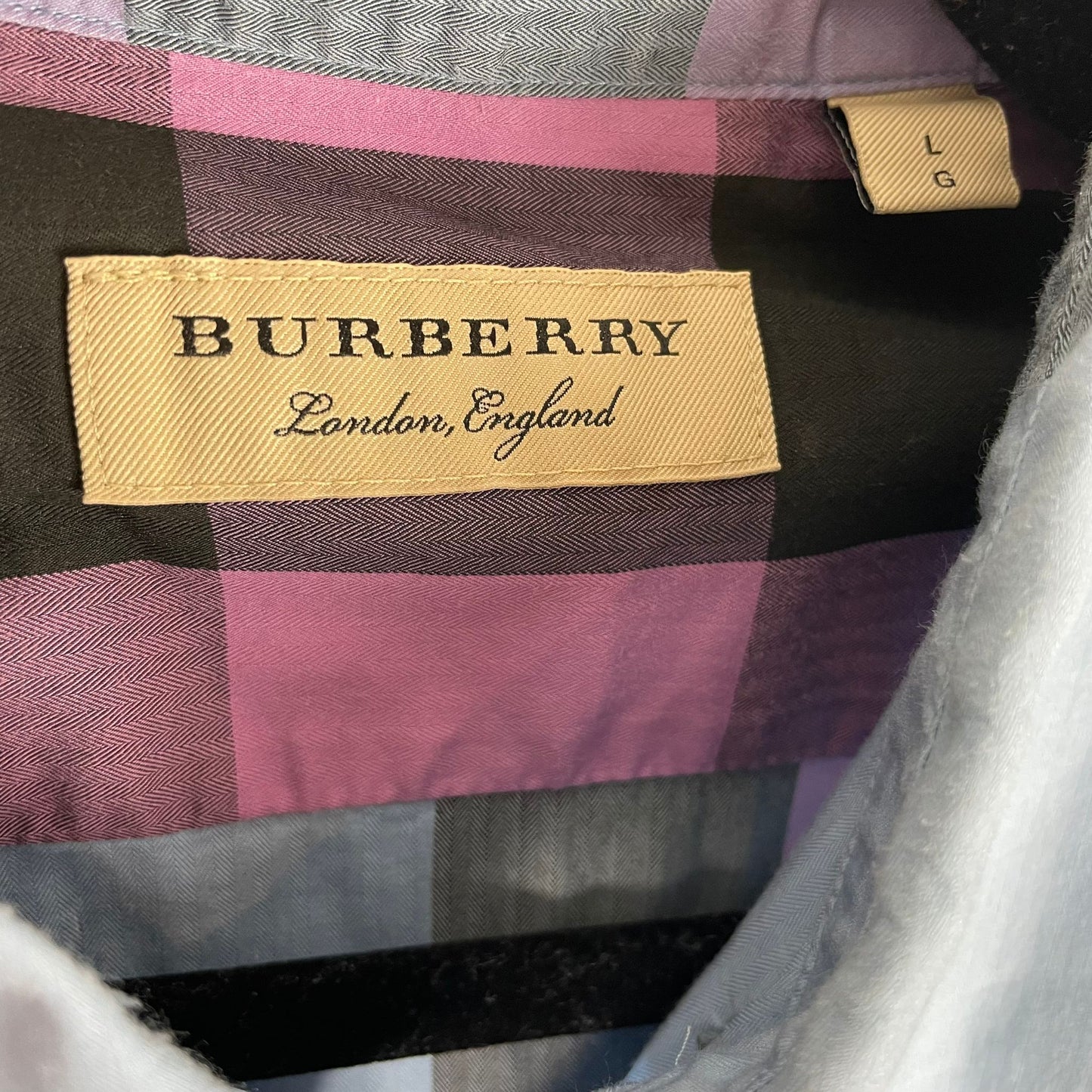 Burberry Chalk Blue Thornaby House Check Shirt