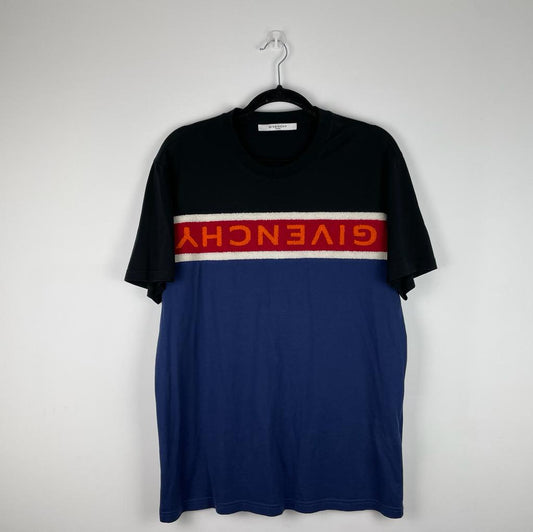 GIVENCHY Black/Navy/Red Towelling Logo T-Shirt