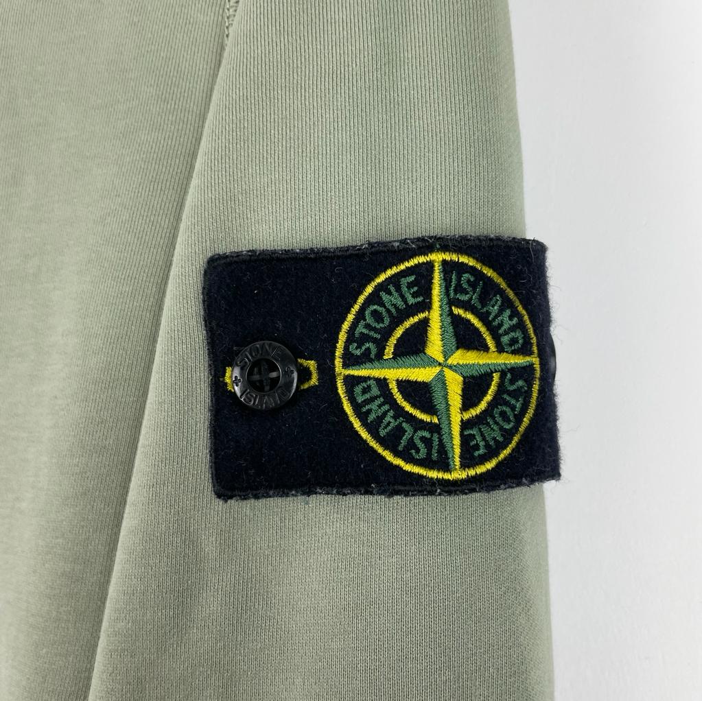 Stone Island Sage Green Cotton Fleece Sweatshirt