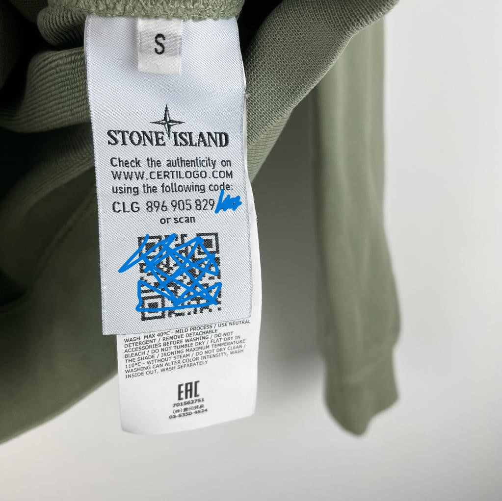 Stone Island Sage Green Cotton Fleece Sweatshirt